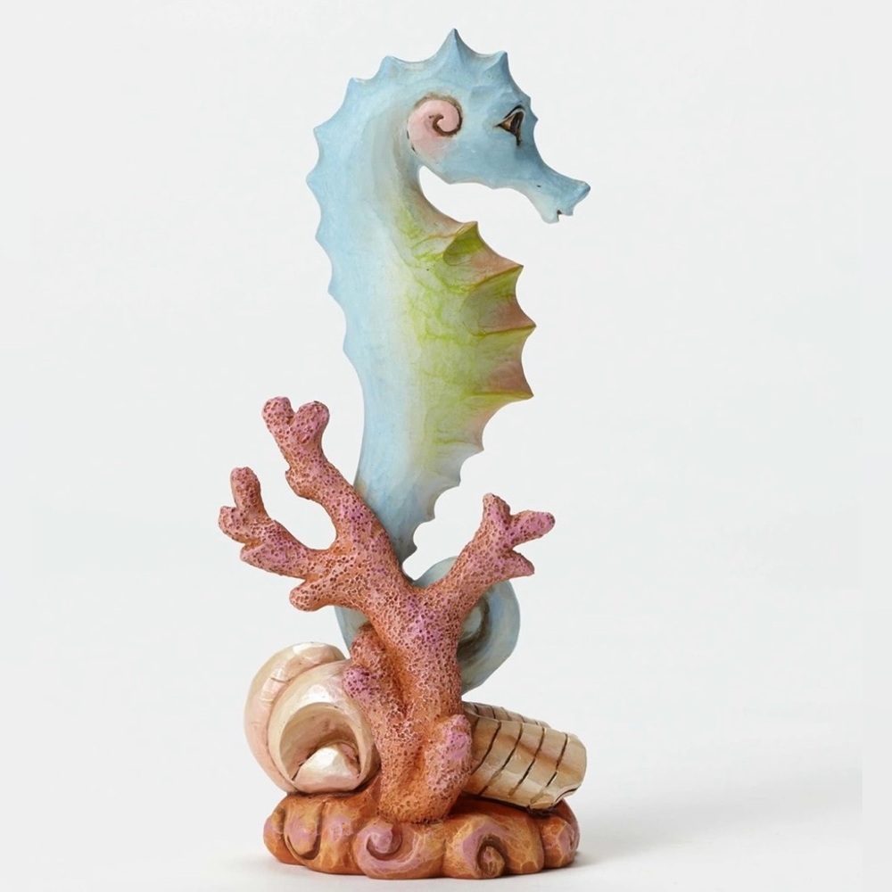 Enesco Jim Shore Heartwood Creek Seahorse Park with Shells Stone Resin Figurine! - Picture 2 of 7